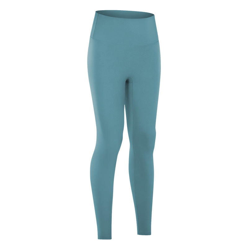 Dianqian new arrival nude fitness pants women's no embarrassing line high waist sports hip lifting stretch yoga pants d19108-2