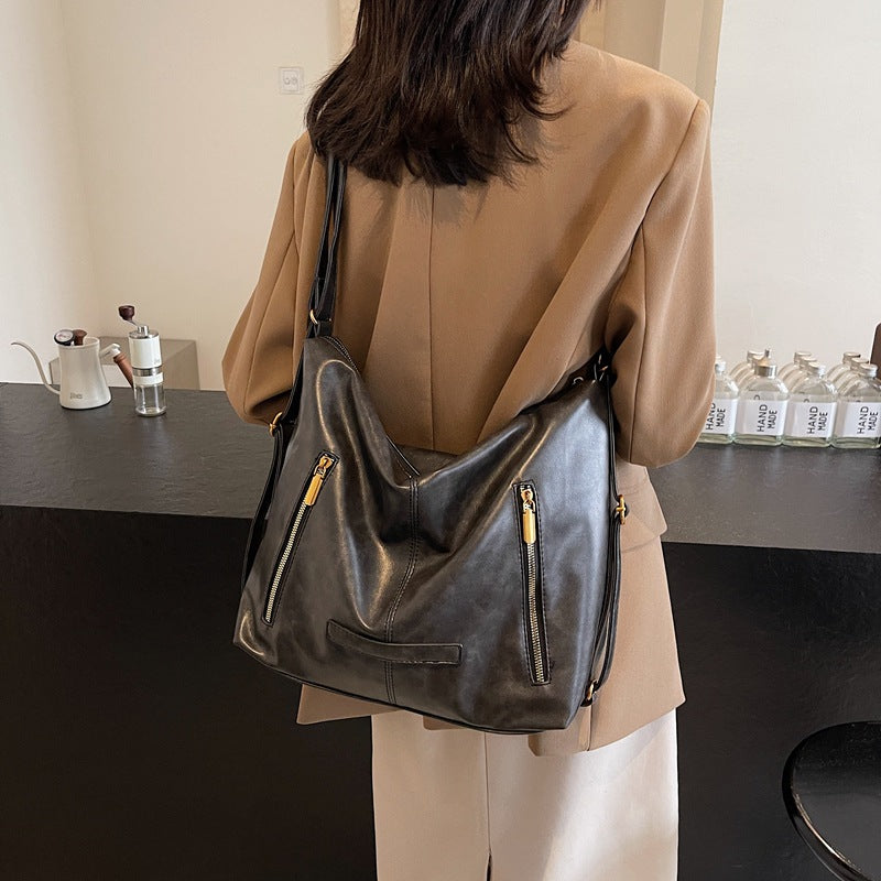 New Pillow Women's Bag Large Capacity Women's Handheld Shoulder Bag Fashion Trend Tote Bag Soft Leather