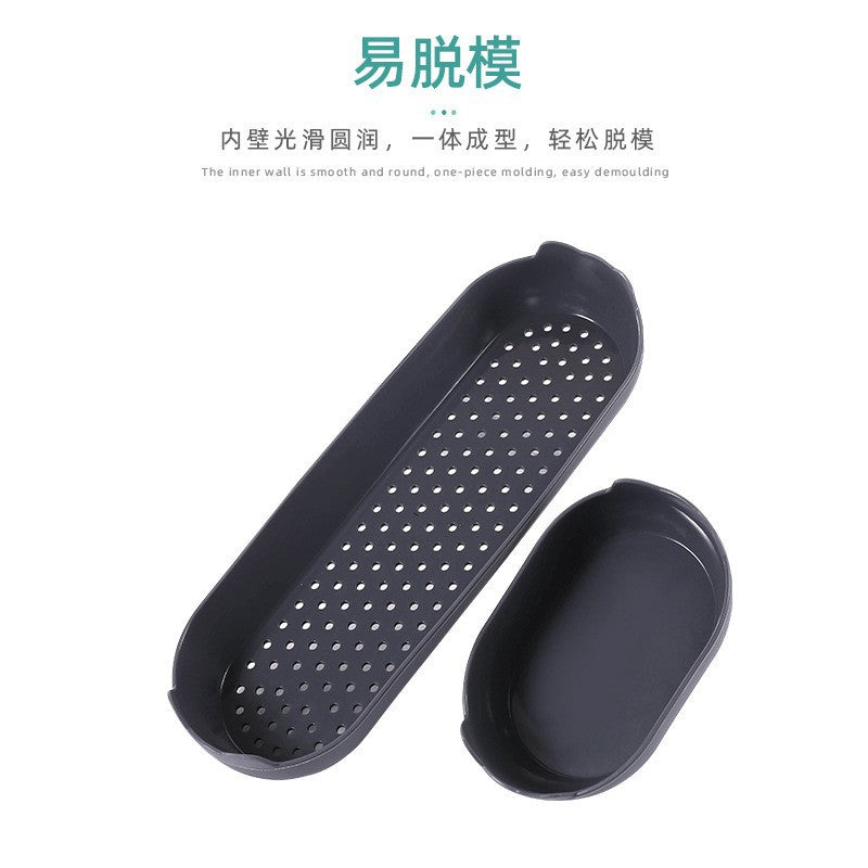 Silicone cake mold 4-piece set - high temperature resistant baking kitchen tools - oval baguette baking pan