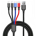 One-to-four data cable suitable for apple and huawei mobile phone fast charging cable power bank earphone charging cable braided cable wholesale