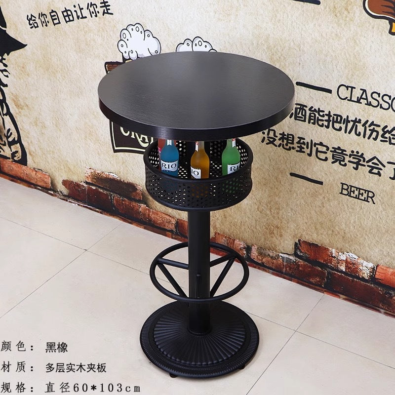 Bar clear bar ktv cafe high table and chair combination retro bar stool industrial style bistro loose table