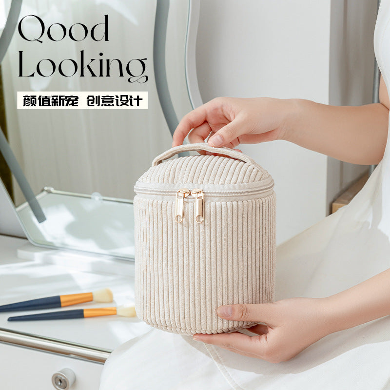 Flannel cosmetic bag, portable, hand-held red envelope, corduroy classification, flip bag, large-capacity portable storage bag set.