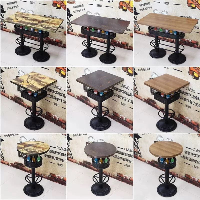 Bar clear bar ktv cafe high table and chair combination retro bar stool industrial style bistro loose table
