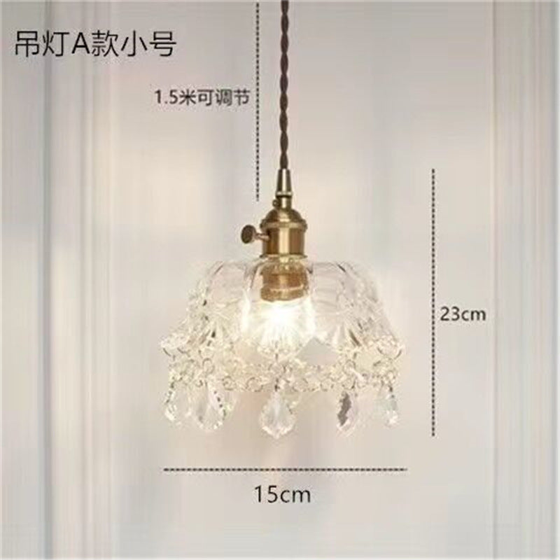 Wall lamp living room crystal wall lamp bedside lamp retroaccessible luxury crystal small chandelier aisle entrance french wall lamp casual