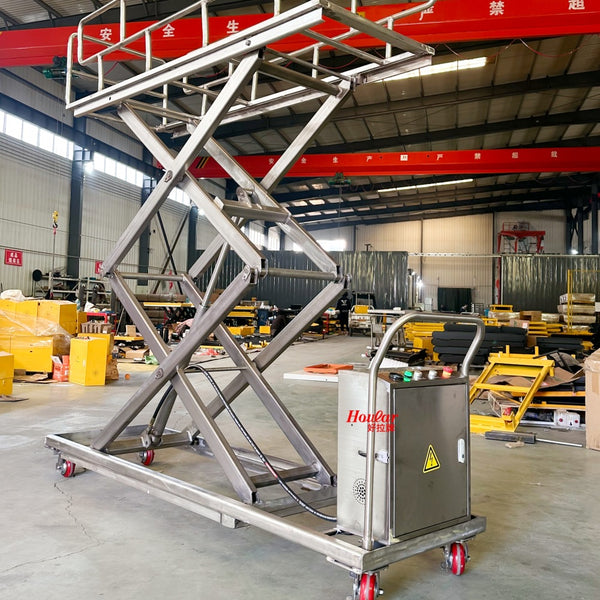 HOULAR Electric 304 Stainless Steel Body Lift Truck Lift Platform Truck for Coffins