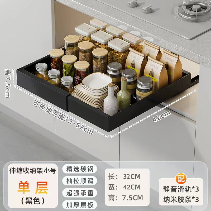 Strictly selected items, sink rack, non-punching retractable dish storage rack, cabinet pull-out rack