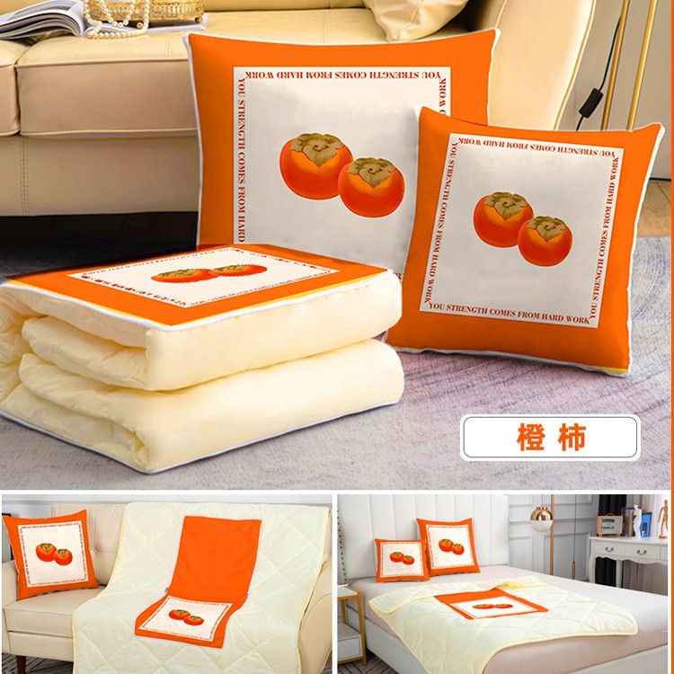 Dual-purpose throw pillow and blanket, short plush sofa cushion, car, living room, office nap multi-functional air conditioning blanket pillow