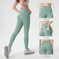 Naked yoga nine-point pants high waist hip belt flap pocket pants tight sports pants elastic tummy control fitness pants women d25036