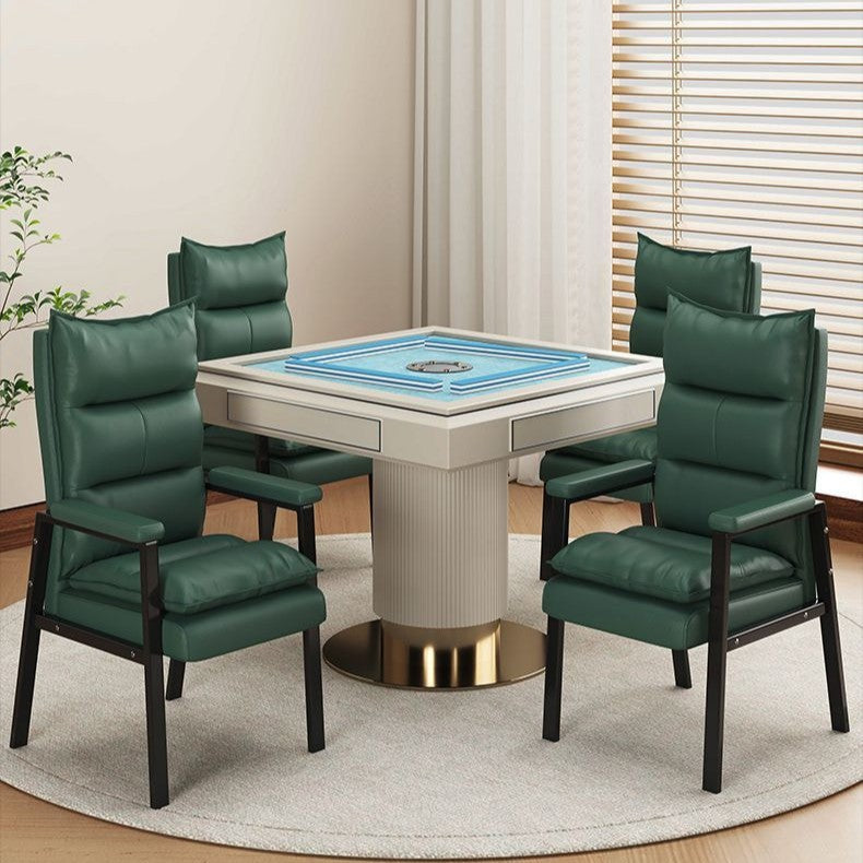Casual mahjong chair backrest for home use, plaid computer chair for long sitting, mahjong machine chair set of four