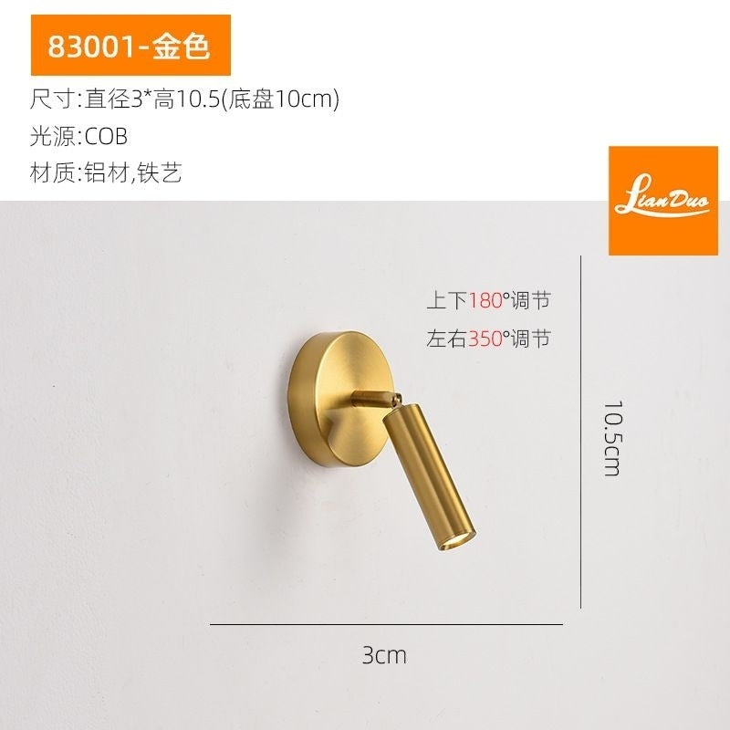 Wall lamp bedside lamp spotlight simple modern living room background wall minimalist bedroom rotating reading creative hotel