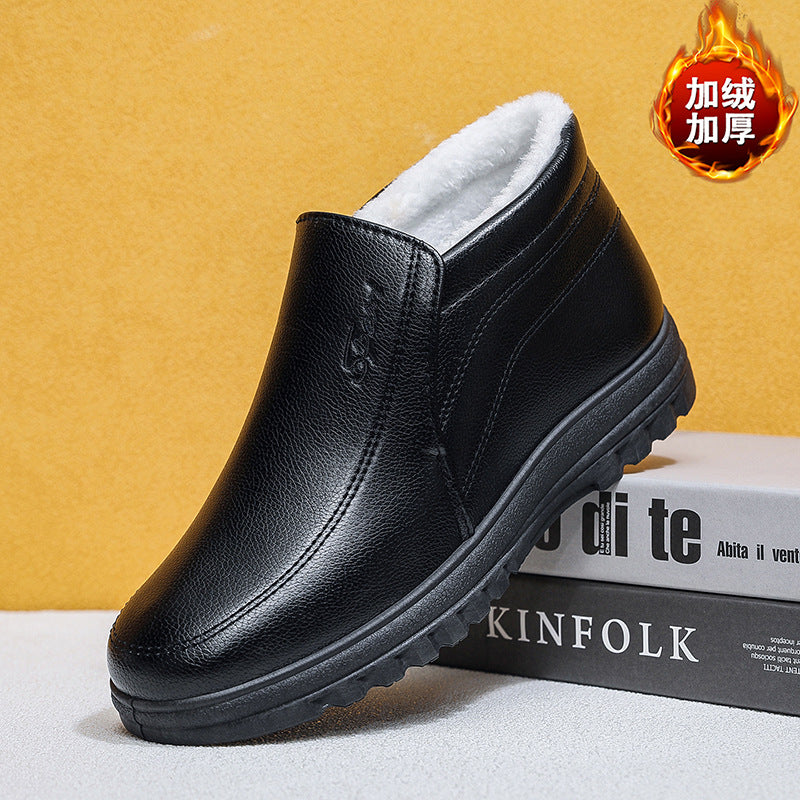 New arrivalheattech cotton shoesfashioneasiest for match soft bottom snow boots fleece-linedthickened cotton bootsfashion cotton leather shoes