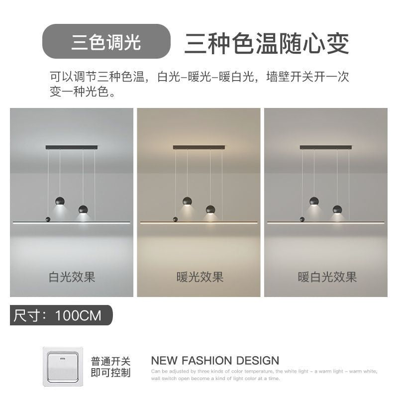 Creative restaurant light led chandelier simple modern master bedroom light long dining table bar Zhongshan Lighting Direct Sales Factory