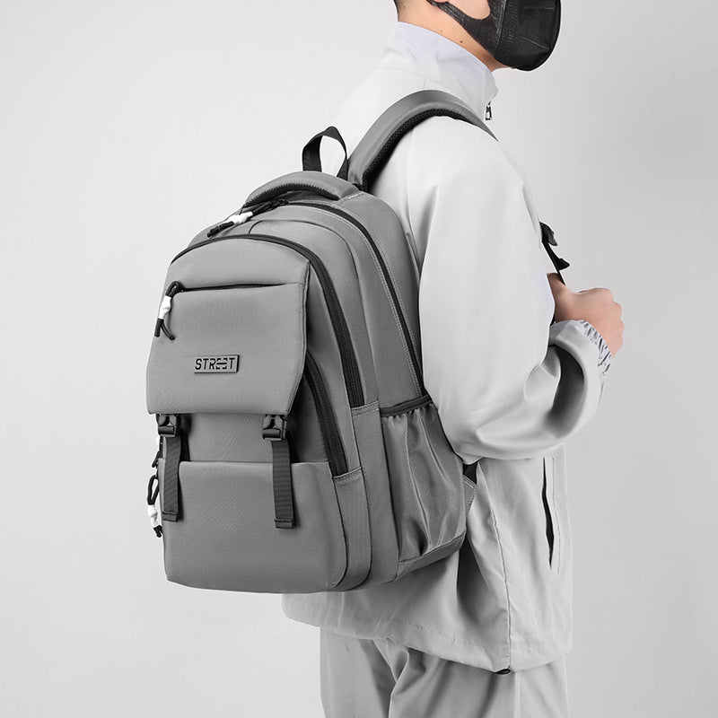 New backpack, large-capacity business computer bag, travel bag, fashionable, simple and practical, junior high school student schoolbag