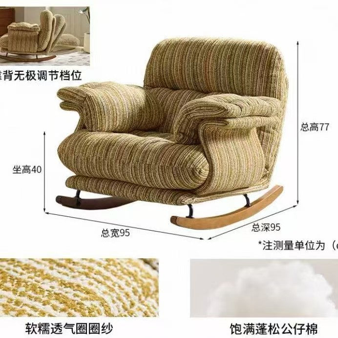 Retro sofa chair rocking chair living room for home lazy sofa adult recliner popular casual reclining rocking chair