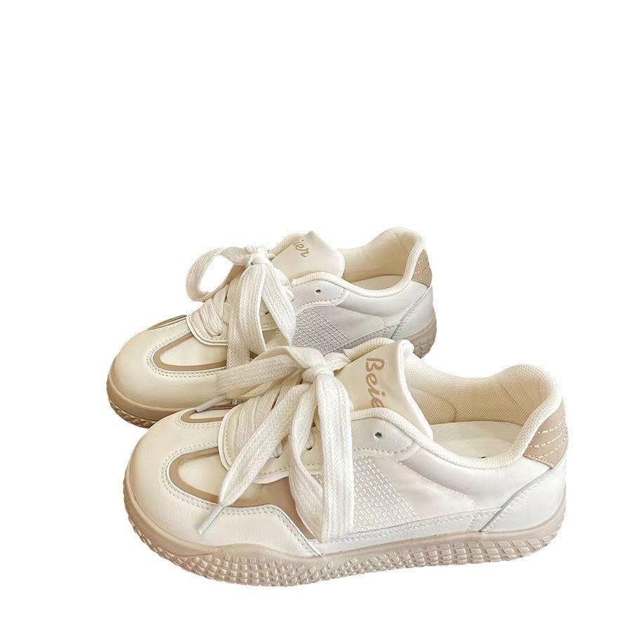 Retro niche German training women's 2024 summer new little white shoes student versatile breathable casual muffin baseplate shoes
