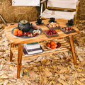 Household outdoor multifunctional solid wood desktop stove foldable storage barbecue grill barbecue stove camping style stove tea table