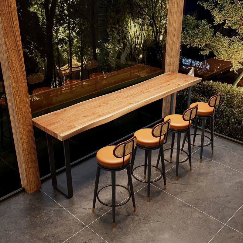 Cafe High Stool Industrial Wind Backrest Bar Chair Minimalist Bar Stool Soft Bag Commercial Bar Bar Table