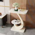 Accessible luxury modern slate side table small coffee table living room balcony double-layer round table sofa corner table side cabinet entrance storage rack