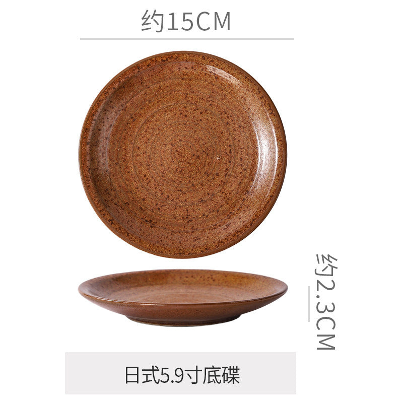 Creative trumpet shape clay coffee cup latte latte cup japanese style chinese ancient style plate plate for home mug