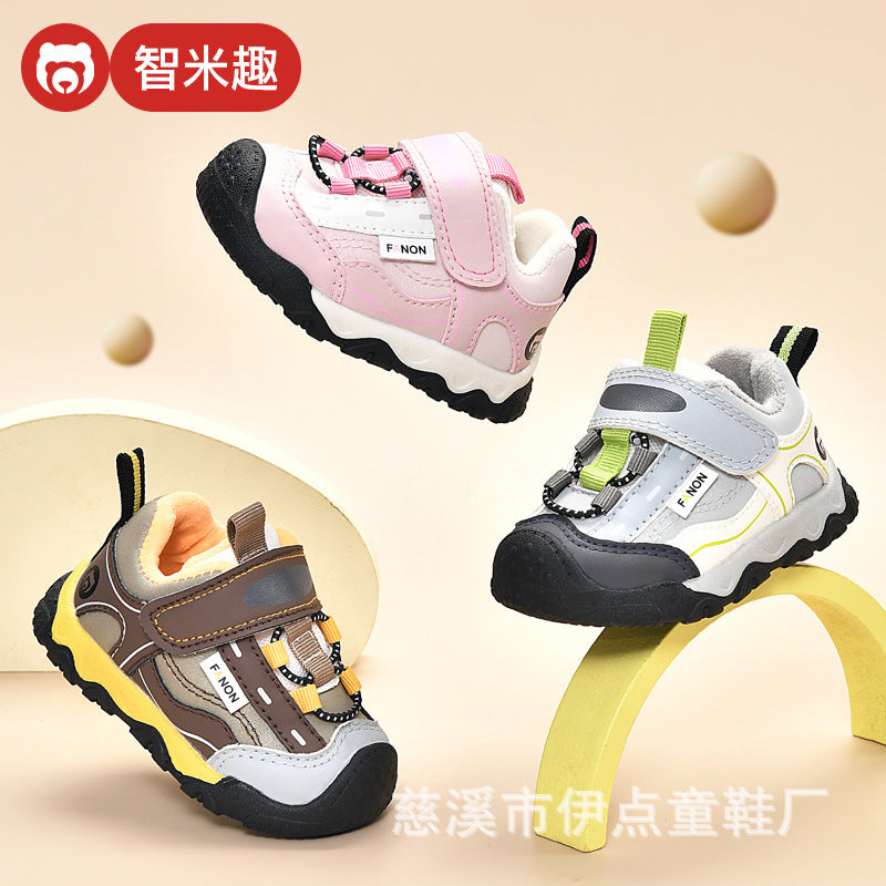 Toddler shoes for baby boys 0-1-3 years old, autumn/winter infant and toddler shoes, girls' shoes, soft sole functional fleece-lined thickened cotton shoes