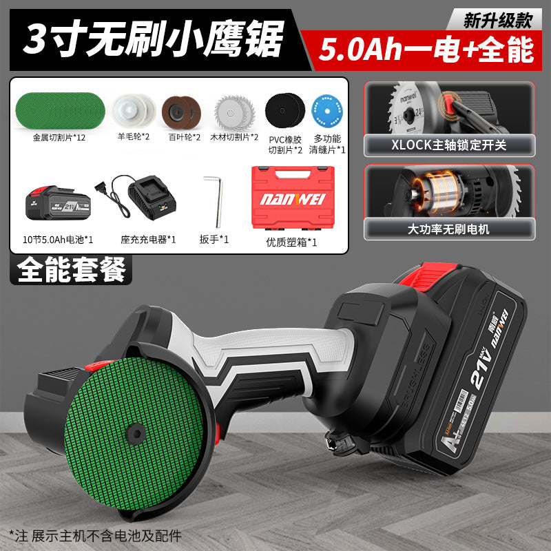 Wholesale nanwei brushless small eagle saw multi-purpose polishing and seam clearing lithium electric small mini angle grinder rechargeable cutting