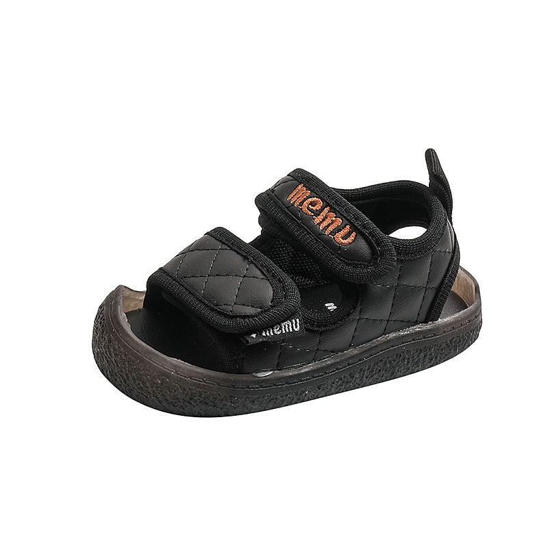 Korean style fashion baby first walker shoes, comfortable soft sole lightweight sandals for boys and girls, toddler closed-toe sandals with toe protection, beach shoes