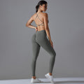 New arrival cross-border seamless pure color tight cross back sports intimates yoga suit running fitness yoga wear for women