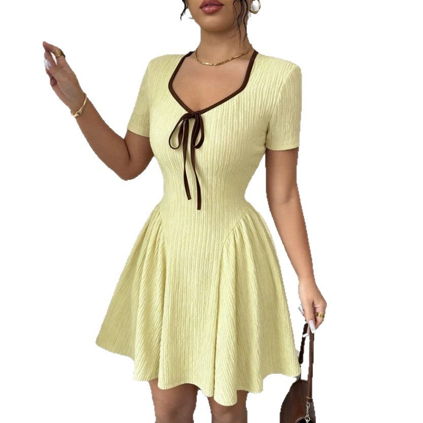 gentle style elegant mini dress summer new plus size french lace patchwork design knitted dress for women
