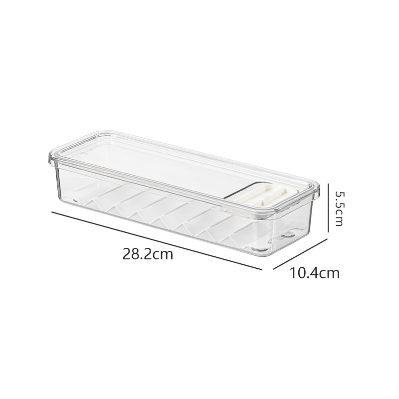 Food grade refrigerator storage box, fruit and vegetable frozen storage box with lid, transparent sealed fresh-keeping box cross-border