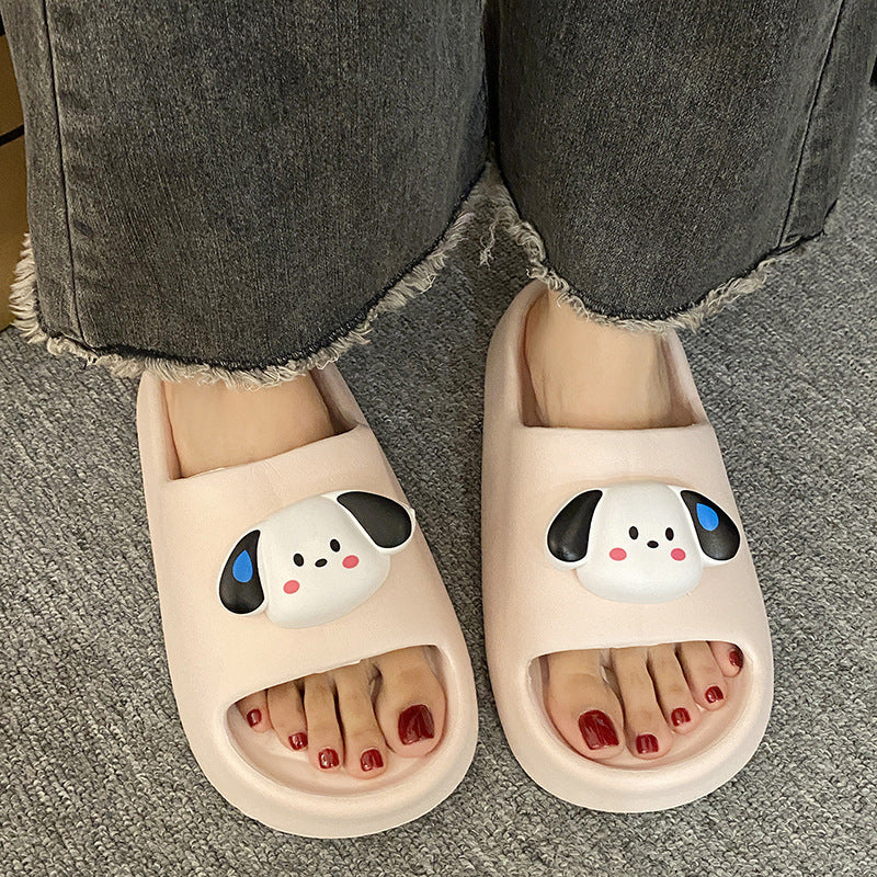 Eva thick sole slippers women's home indoor home outwear non-slip deodorizing filter bathroom bathing stepping on shit cartoon sandals