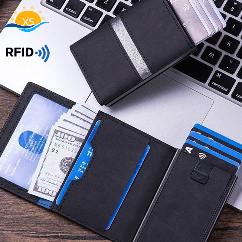 Card bag Cross-border explosion Multifunctional card box Men's wallet RFID multi-card position Anti-degaussing aluminum alloy card sleeve