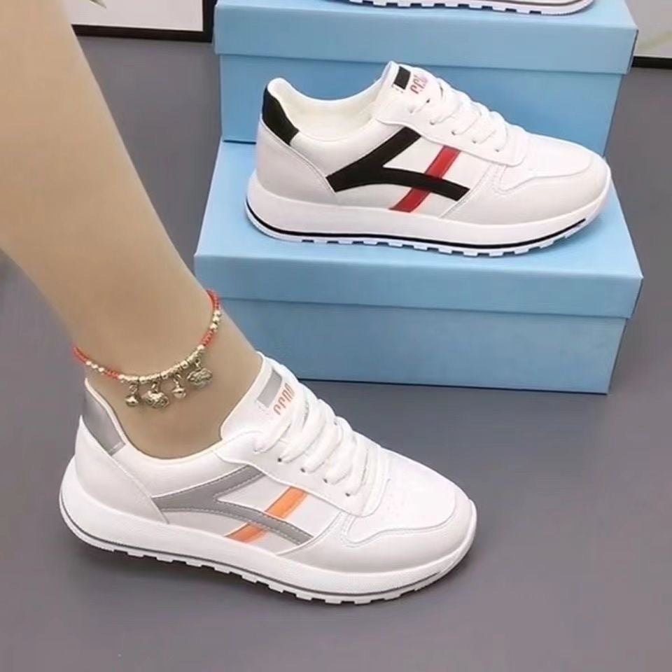 Women's shoesfall and winter german training white shoeseasiest for matchniche style thin sole sports student board shoes women's forrest gump casual board shoes