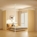Easy-install bedroom rental room no-drill partition curtain beauty salon indoor bed divider l-shaped blackout curtain