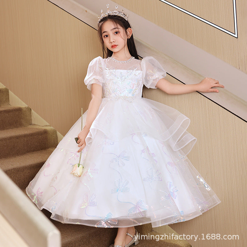 ready-to-ship girls' dresses,  new elegant wedding flower girl princess dresses, children's princess dresses for piano recitals
