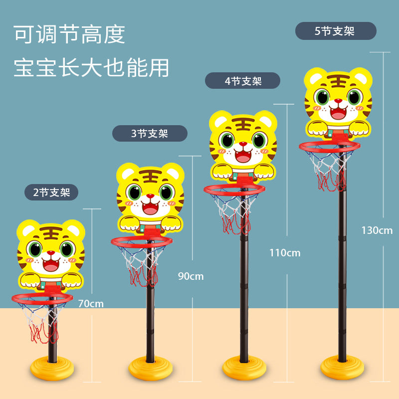 Free shipping cartoon basketball hoop set - indoor kids' basketball goal with adjustable height - wholesale sports toys