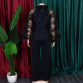 women's fashion: european and american plus-size,  spring new arrivals. stylish and elegant mesh ol puff-sleeve wide-leg jumpsuit for export