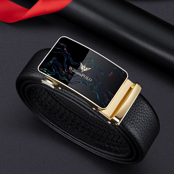Emperor Paul Belt Men's Leather Automatic Buckle Alloy Belt Men's Business Casual Trendy Belt Men's Premium Sense