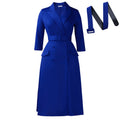 D605 women's foreign trade dress,  autumn/winter new collection, fashionable long-sleeve blazer collar double-breasted midi african dress