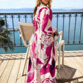 summer new arrivals: european & american cross-border women's fashion - stylish & elegant color block printed single-breasted dress