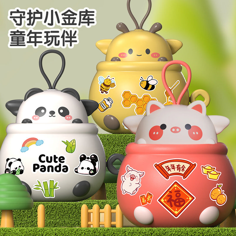 【clearance sale - half price!】large capacity piggy bank toy - deposit & withdrawal with key - diy handmade ornament