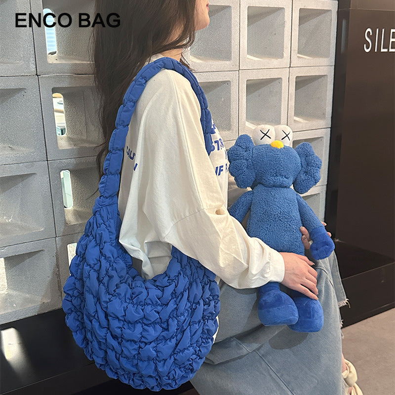 Cloud bag COS bag niche single shoulder satchel pleated bag women's large capacity work feeling shoulder bag soft bag commute
