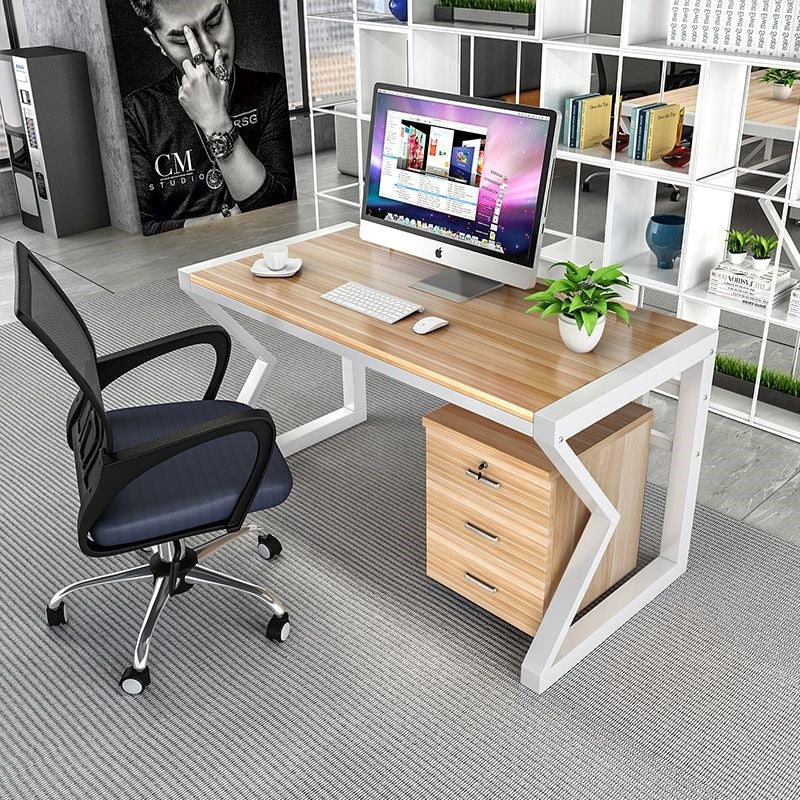 Minimalist modern computer desk with screen, staff workstation, office furniture, employee desk and chair combination - 4, 6, or 8 seater options available
