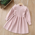 22winternew arrivalgirlsweater skirtsweet styledress female baby can add fleece-linedknittingdress