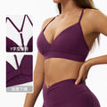 brushed quick-drying v-neck yoga bra y-shaped beautiful back adjustable intimates fitness running sports bra 9313