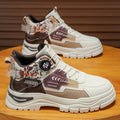 High-top men's shoes spring youth sports waterproofabrasion resistantnon-slipthick solecasualworkwearrotate button boots