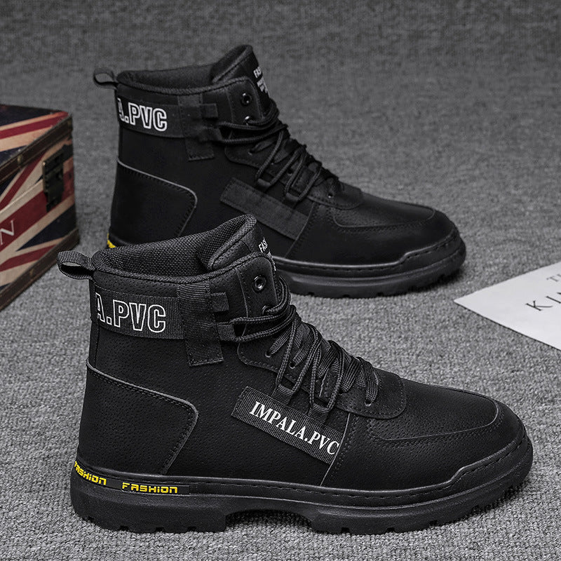 Men's safety shoes 2025 new waterproof non-slip work shoes for men, spring athletic high-top martin boots