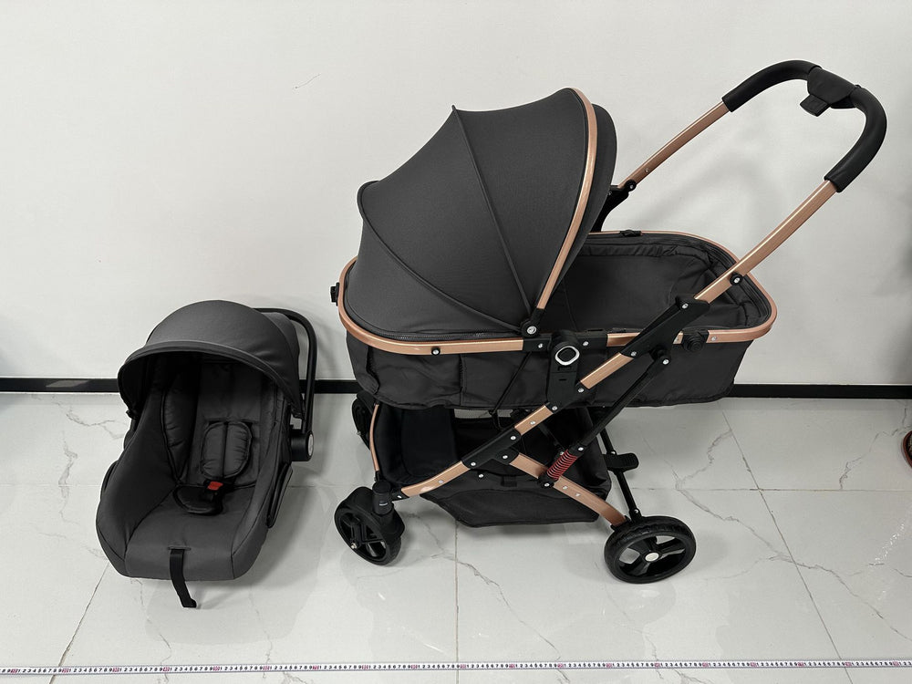 Baby stroller with carrycot, multifunctional, reclining, lightweight, foldable, two-way, high-view, newborn infant carriage