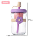 Drop shipping free shipping flower glass cup with lid and straw ins large capacity tea water separation tea cup ins feng shui cup