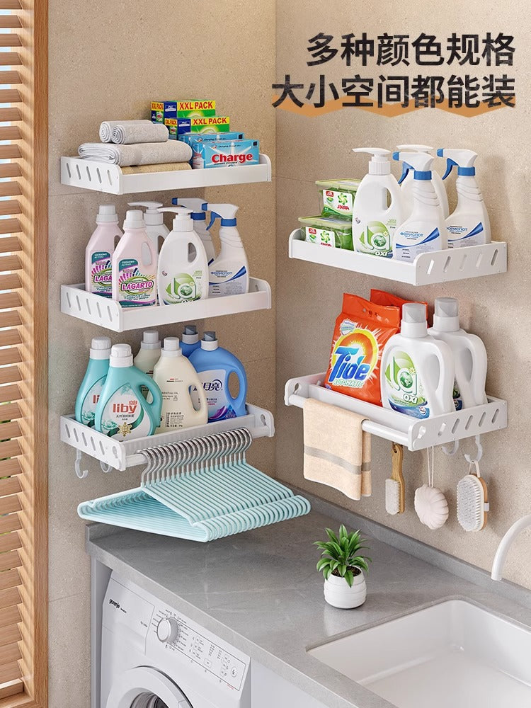 White balcony, washing machine rack above the laundry pool, no punching, wall hanging, living room, bedroom, flower storage shelf