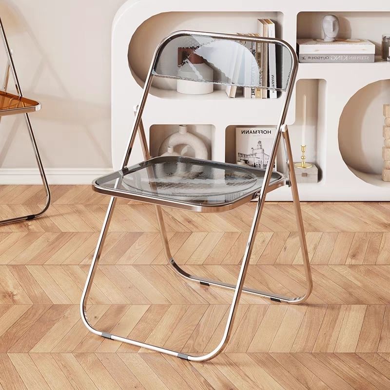 Transparent acrylic chair folding chair simple portable photo folding stool ins style popular makeup chair for home